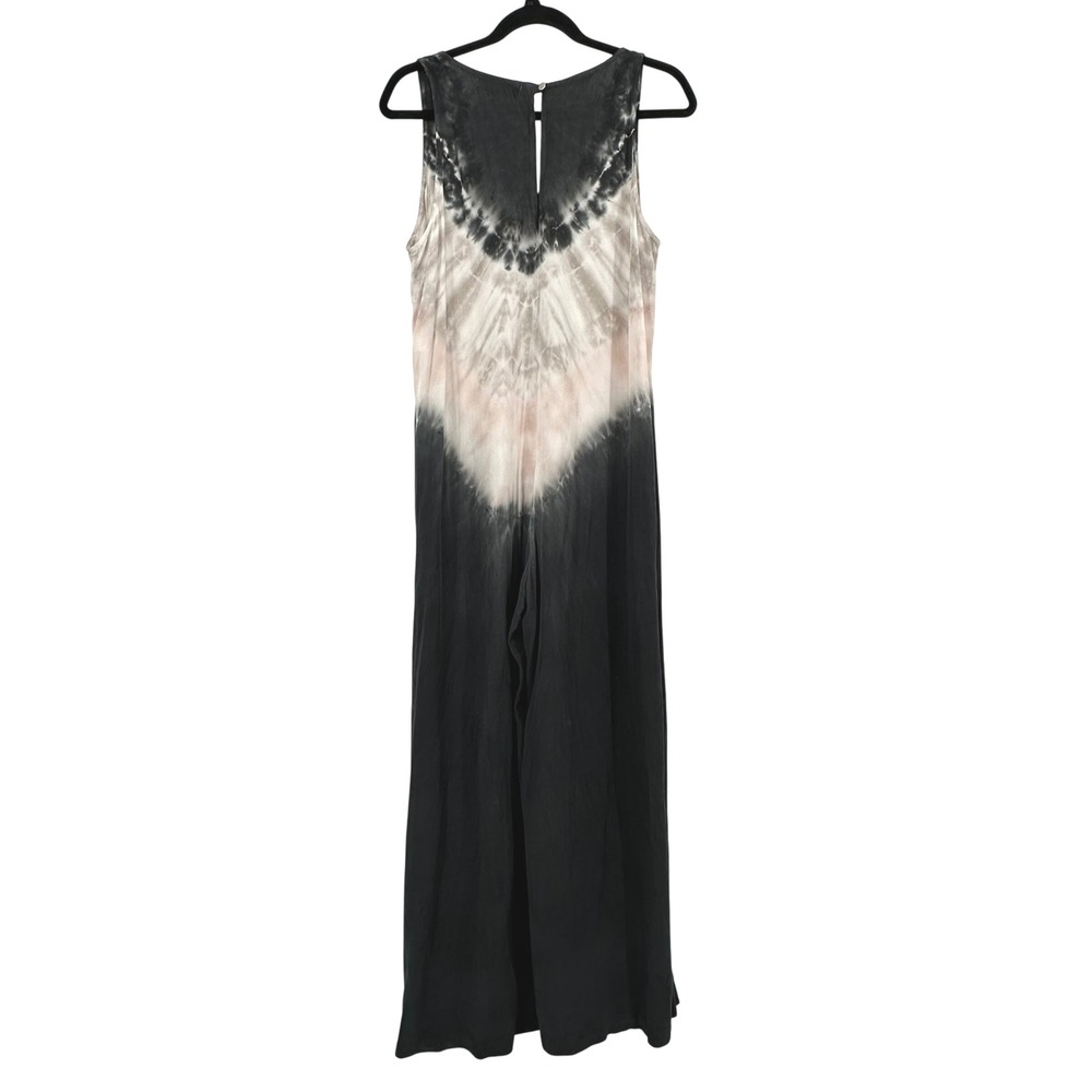 River and Sky Womens Sleeveless Wide Leg Dark Gray Beige Pink Tie Dye Jumpsuit S - Picture 2 of 8